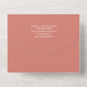 3in1 Boho Pampas Grass Wedding RSVP All In One Uitnodiging (Achterkant)