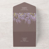 3in1 Boho Pampas Grass Wedding RSVP All In One Uitnodiging (Buitenkant)