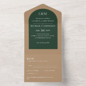 3in1 Bold Typography Minimal Simple Wedding RSVP All In One Uitnodiging (Binnen)