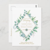 3in1 - Eucalyptus Bewaar datum, Trouw Uitnodiging (Voorkant / Achterkant)