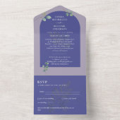 3in1 Greenery Eucalyptus Arch Wedding RSVP All In One Uitnodiging (Binnen)