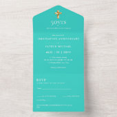 3in1 Ordination Jubileum INVITE and RSVP Priest All In One Uitnodiging (Binnen)
