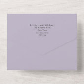 3in1 Roze Magnolias Lavender Eucalyptus Weddenscha All In One Uitnodiging (Achterkant)