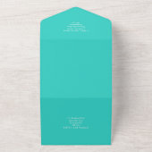 3in1 Turquoise Tekst Alleen Trouw Uitnodiging RSVP (Buitenkant)