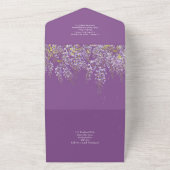 3in1 Wisteria Bloem Violet Trouw Uitnodiging RSVP (Buitenkant)