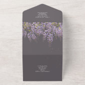 3in1 Wisteria Bloemen Trouw Uitnodiging RSVP (Buitenkant)