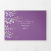 3in1 Wisteria Floral Violet Wedding Noite RSVP Drieluik Kaart (Cover)