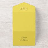 3in1 Zonnige Gele Tekst Uitnodiging Bruiloft RSVP (Buitenkant)