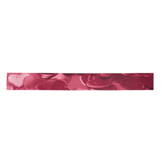 3in satin ribbon, pink heart confetti print satijnen lint