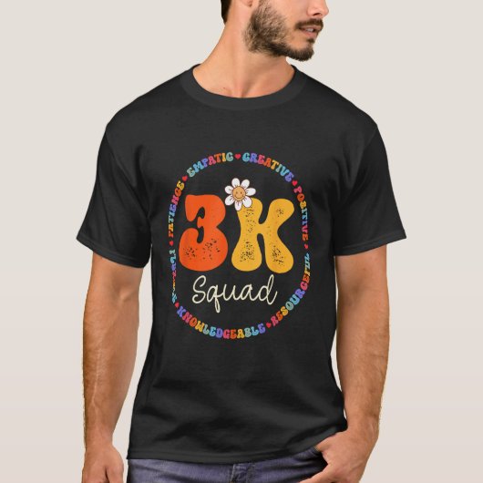 3K Squad Team Crew Teacher Kindergarten Kinder Ele T-shirt (Voorkant)