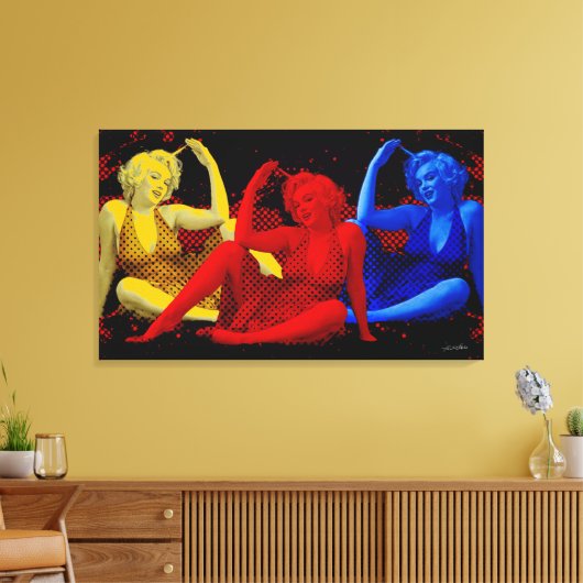3Marilyn Canvas Afdruk (Insitu (Woonkamer))