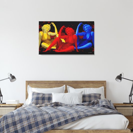 3Marilyn Canvas Afdruk (Insitu (Slaapkamer))