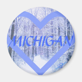 3MICHIGAN WINTER PERIHEART MAGNEET