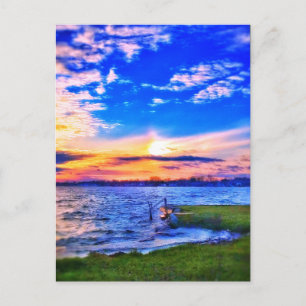 3NEW LAKE SUNSET BRIEFKAART