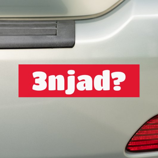 3njad voor echt in het Arabisch grappig Arabisch z Bumpersticker (Op auto)
