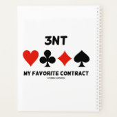 3NT Mijn favoriete contract Vier Kaart Suits Bridg Planner (Achterkant)
