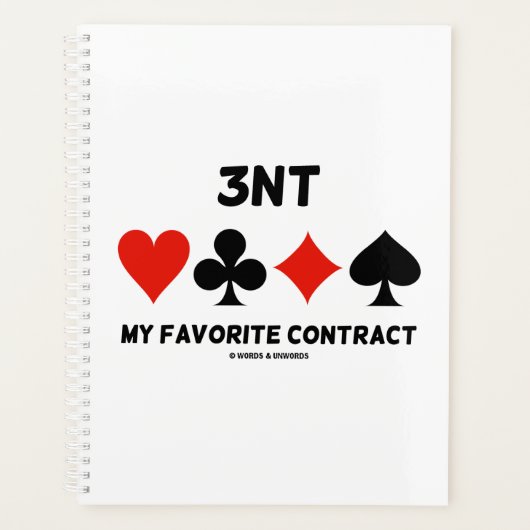 3NT Mijn favoriete contract Vier Kaart Suits Bridg Planner (Voorkant)