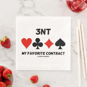 3NT Mijn favoriete contract Vier Kaart Suits Bridg Servet