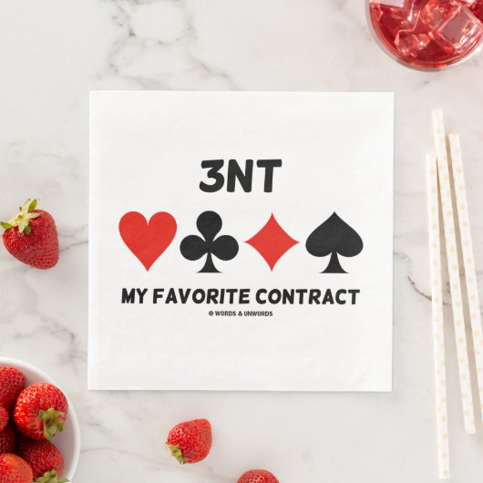 3NT Mijn favoriete contract Vier Kaart Suits Bridg Servet (Insitu)
