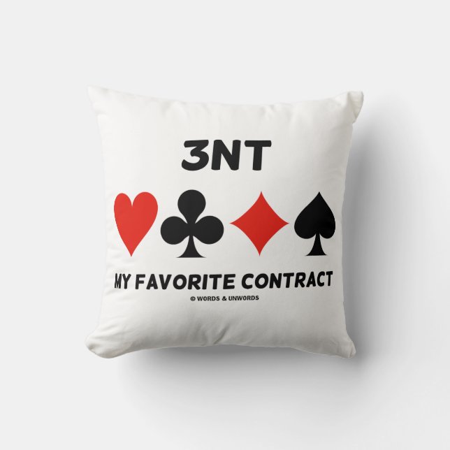 3NT Mijn favoriete contract (vier Kaart-uitgangen) Kussen (Voorkant)