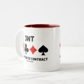 3NT Mijn favoriete contract (Vier Kaartgroepen Bri Tweekleurige Koffiemok (Voorkant links)