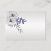 #3Paarse Silver Grey Bloemen Detail Behuizing Kaar Informatiekaartje (Achterkant)