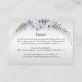 #3Paarse Silver Grey Bloemen Detail Behuizing Kaar Informatiekaartje (Voorkant)