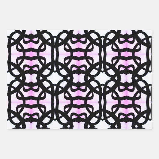 3pc Eclectic Print Wrapping Papier Inpakpapier Vel (Voorkant)