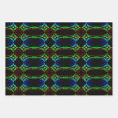 3pc Psychedelic Star Wrapping Papier Inpakpapier Vel (Voorkant 2)