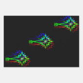 3pc Psychedelic Star Wrapping Papier Inpakpapier Vel (Voorkant)