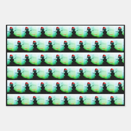 3pc sneeuwman inpakpapier (Voorkant)