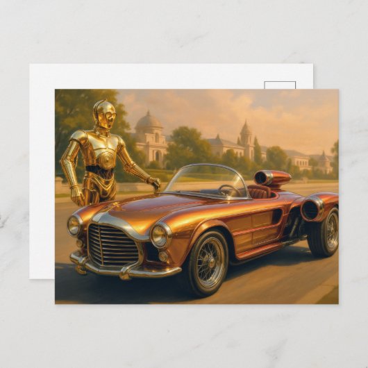 3PO-auto Briefkaart (Voorkant / Achterkant)