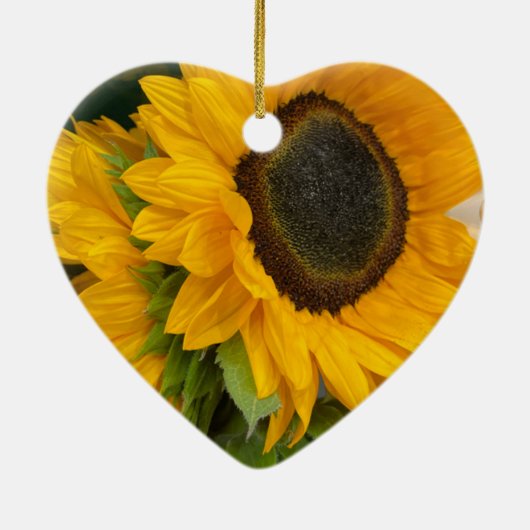 3rd Anniversary Sunflower Keramisch Ornament (Achterkant)