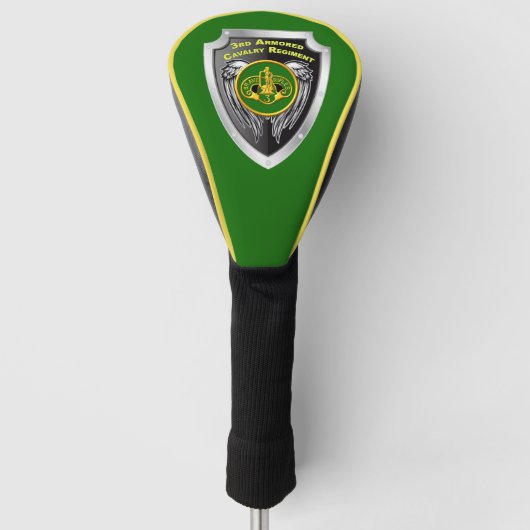 3rd Armored Cavalry Regiment Veteranen Schild Golfheadcover (Voorkant)