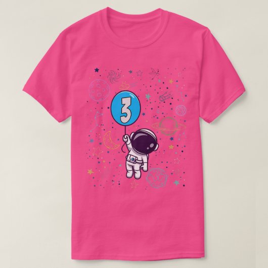 3rd Birthday Astronaut 3 Years Old Birthday Boy T-shirt (Design voorkant)