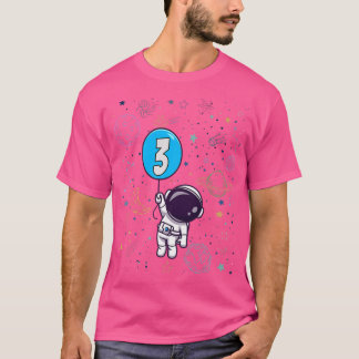 3rd Birthday Astronaut 3 Years Old Birthday Boy T-shirt