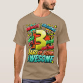 3rd Birthday Comic Style Awesome Since 2020 3 Year T-shirt (Voorkant)