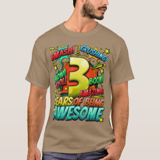 3rd Birthday Comic Style Awesome Since 2020 3 Year T-shirt