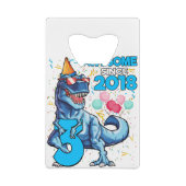 3RD Birthday Dinosaur 3-jarige jongen Kinder Gewel Creditkaart Flessenopener (Achterkant)