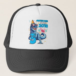 3RD Birthday Dinosaur 3-jarige jongen Kinder Gewel Trucker Pet