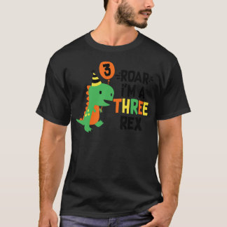 3rd Birthday Dinosaur Boys T-Rex Matching Family P T-shirt