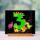 3rd Birthday. Dinosaur Design. My third birthday.  Acryl Bord (Neutraal)