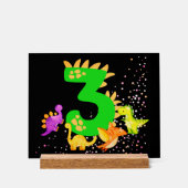 3rd Birthday. Dinosaur Design. My third birthday.  Acryl Bord (Voorkant)