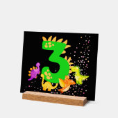 3rd Birthday. Dinosaur Design. My third birthday.  Acryl Bord (Hoek)