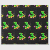 3rd Birthday. Dinosaur Design. My third birthday.  Cadeaupapier (Vlak)