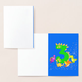3rd Birthday. Dinosaur Design. My third birthday.  Folie Kaarten