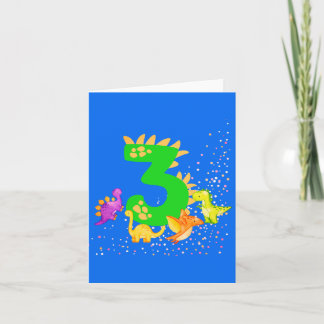 3rd Birthday. Dinosaur Design. My third birthday. Notitiekaartje