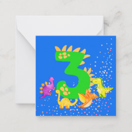 3rd Birthday. Dinosaur Design. My third birthday. Notitiekaartje