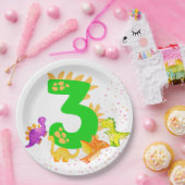3rd Birthday. Dinosaur Design. My third birthday.  Papieren Bordje (Feest)