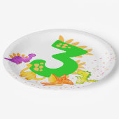 3rd Birthday. Dinosaur Design. My third birthday.  Papieren Bordje (Gekanteld)